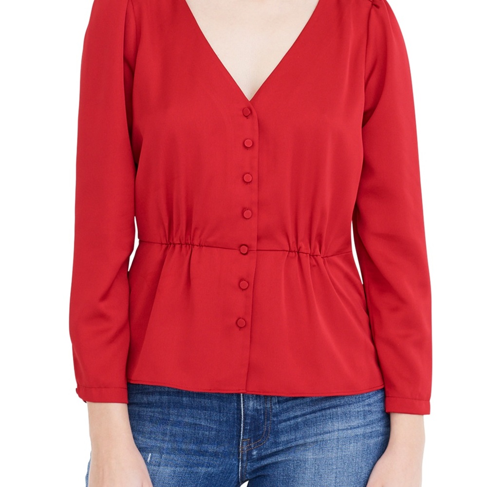 J. Crew holiday satin crepe peplum top NWT